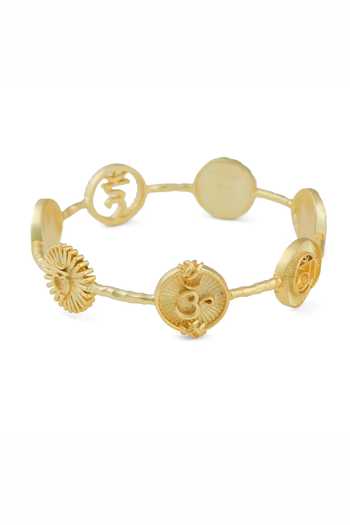 Buy Totapari Gold Plated 7 Chakra Resonance Sound Coins Bangle - Single Pc Online at Aza Fashions Buy_Totapari_Gold Plated 7 Chakra Resonance Sound Coins Bangle - Single Pc _Online_at_Aza_Fashions
