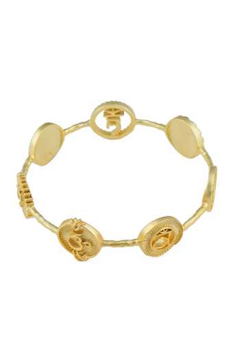 Shop Totapari Gold Plated 7 Chakra Resonance Sound Coins Bangle - Single Pc Online at Aza Fashions Shop_Totapari_Gold Plated 7 Chakra Resonance Sound Coins Bangle - Single Pc _Online_at_Aza_Fashions