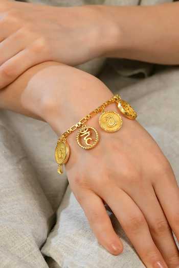 Totapari Gold Plated 7 Chakra Resonance Sounds Coin Bracelet Online at Aza Fashions Totapari_Gold Plated 7 Chakra Resonance Sounds Coin Bracelet _Online_at_Aza_Fashions