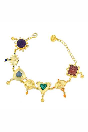 Buy Totapari Gold Plated Sacred Flow Seven Chakra Bracelet Online at Aza Fashions Buy_Totapari_Gold Plated Sacred Flow Seven Chakra Bracelet _Online_at_Aza_Fashions