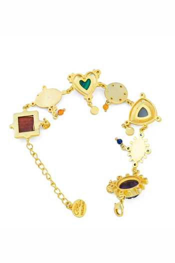 Totapari Gold Plated Sacred Flow Seven Chakra Bracelet at Aza Fashions Totapari_Gold Plated Sacred Flow Seven Chakra Bracelet _at_Aza_Fashions