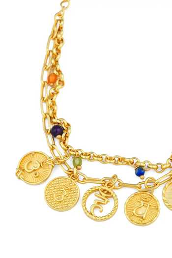 Buy Totapari Gold Plated 7 Chakra Resonance Double Bracelet Online at Aza Fashions Buy_Totapari_Gold Plated 7 Chakra Resonance Double Bracelet _Online_at_Aza_Fashions