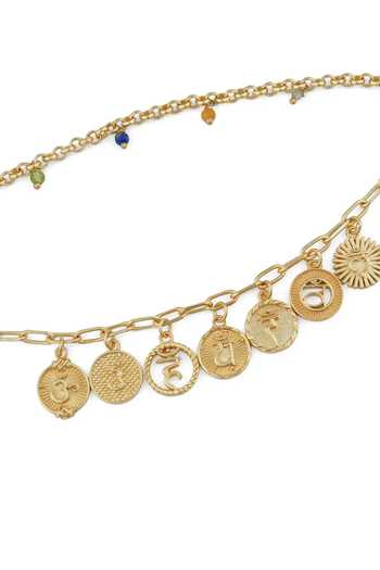 Shop Totapari Gold Plated 7 Chakra Resonance Double Bracelet Online at Aza Fashions Shop_Totapari_Gold Plated 7 Chakra Resonance Double Bracelet _Online_at_Aza_Fashions