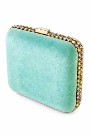 Shop Puneet Gupta Blue Royal Courtesan Miniature Art Clutch Bag Online at Aza Fashions Shop_Puneet Gupta_Blue Royal Courtesan Miniature Art Clutch Bag _Online_at_Aza_Fashions