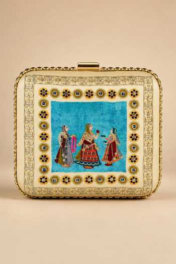 Puneet Gupta Royal Courtesan Miniature Art Clutch Bag