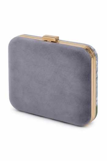 Puneet Gupta Grey Indian Queen Portrait Embellished Clutch Bag Online at Aza Fashions Puneet Gupta_Grey Indian Queen Portrait Embellished Clutch Bag _Online_at_Aza_Fashions