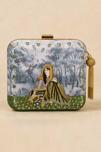 Puneet Gupta Indian Queen Portrait Embellished Clutch Bag