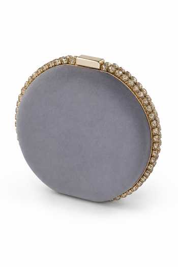 Puneet Gupta_Gold Zardozi Embroidered Clutch _Online_at_Aza_Fashions