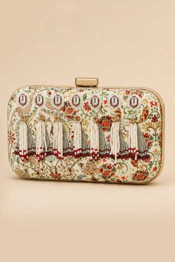 Puneet Gupta Floral Print Jewel Clutch Bag