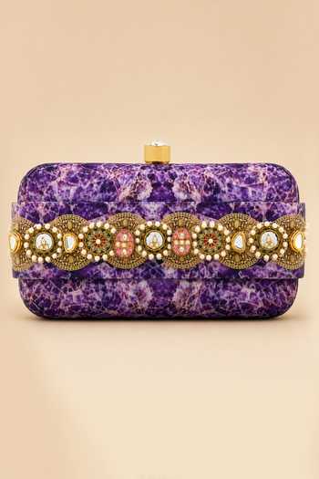 Puneet Gupta Amethyst Print Slide-In Clutch Bag