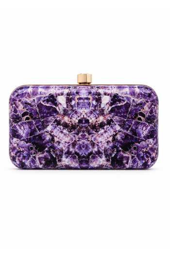 Puneet Gupta_Purple Amethyst Print Slide-in Clutch Bag _at_Aza_Fashions