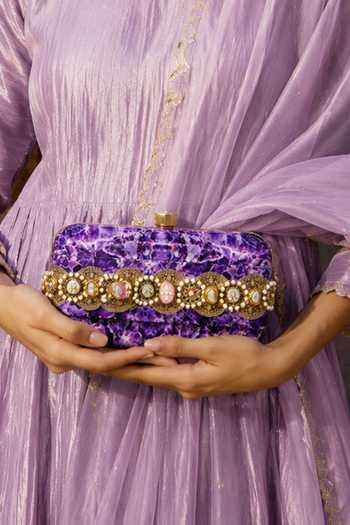 Puneet Gupta Amethyst Print Slide-In Clutch Bag