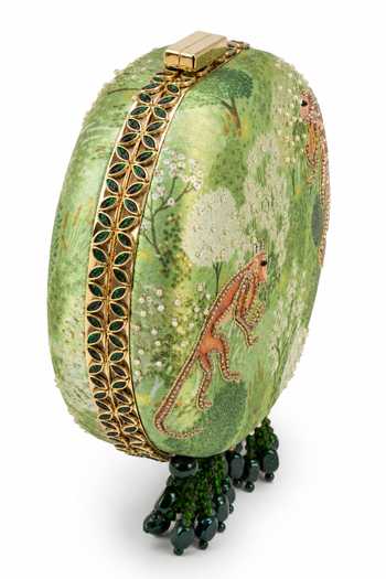 Buy Puneet Gupta Green Monkey Motif And Forest Print Round Clutch Bag Online at Aza Fashions Buy_Puneet Gupta_Green Monkey Motif And Forest Print Round Clutch Bag _Online_at_Aza_Fashions