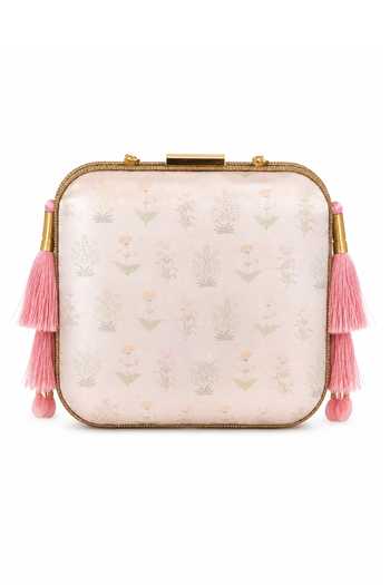 Buy_Puneet Gupta_Pink Embroidered And Leopard Print Clutch Bag 