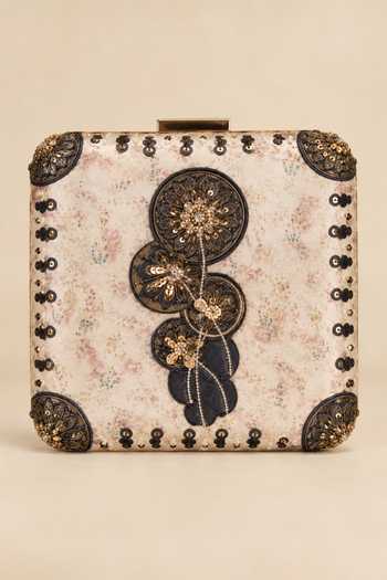 Puneet Gupta Floral Print Embroidered Clutch Bag