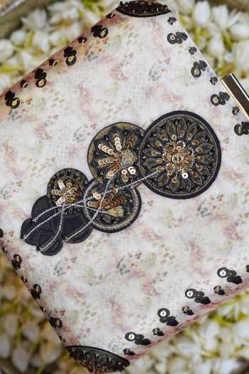 Buy Puneet Gupta Ivory Floral Print Embroidered Clutch Bag Online at Aza Fashions Buy_Puneet Gupta_Ivory Floral Print Embroidered Clutch Bag _Online_at_Aza_Fashions