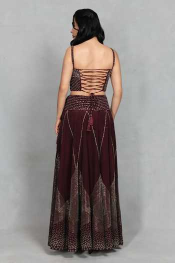 Bohame Dastoor Embellished Blouse Skirt Set