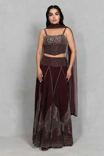 Bohame Dastoor Embellished Blouse Skirt Set