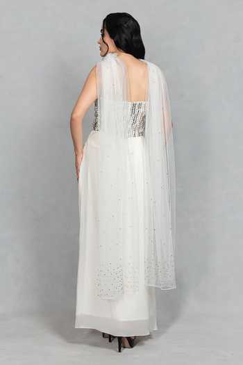 Bohame Aabshar Embroidered Corset Draped Skirt Set