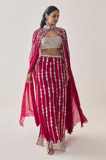 Seema Thukral Eleanor Embellished Cape & Skirt Set