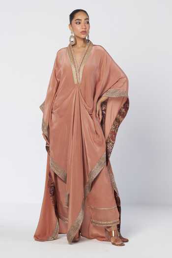 Rishi And Vibhuti Azra Biscoff Kaftan & Pant Set 