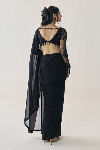 Seema Thukral Mabel Pre-Stitched Saree With Embellished Blouse