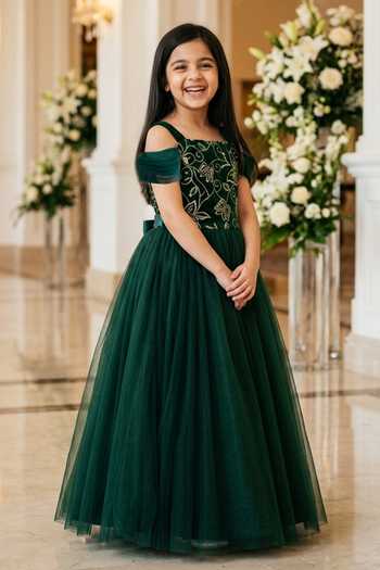 Petite Pomme Sequin Embroidered Dress 