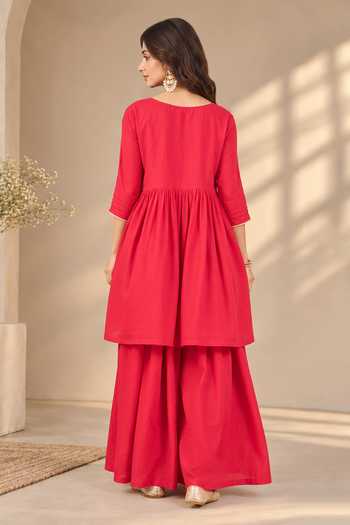 Jhambthreads Thread Embroidered Anarkali & Palazzo Set 