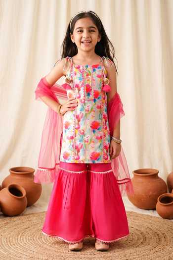 Petite Pomme Printed Kurta Sharara Set 