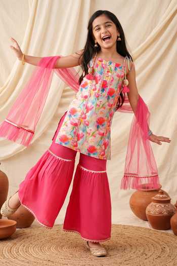 Petite Pomme Printed Kurta Sharara Set 