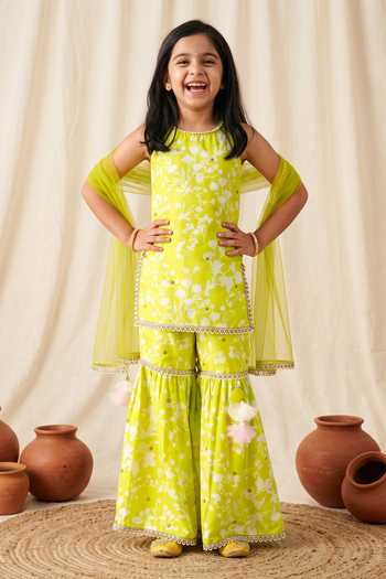 Petite Pomme Printed Kurta Sharara Set