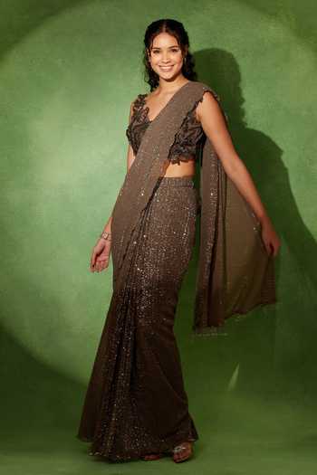 Soniya G Zariya Dusk Pre-Draped Saree With Blouse 
