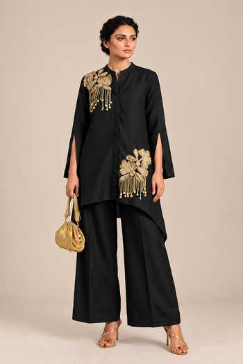 Label Flamingo By Vrinda Silk Kurta & Palazzo Set 