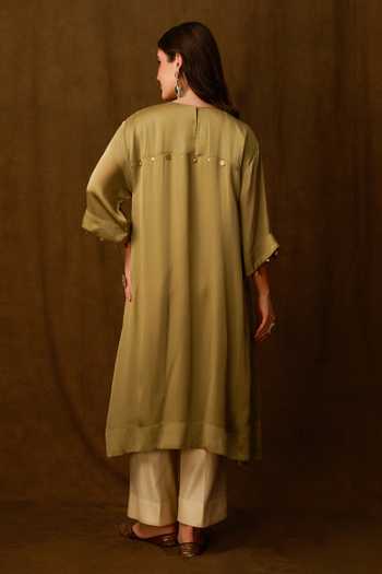 Afriya Placement Embroidered Kaftan & Pant Set