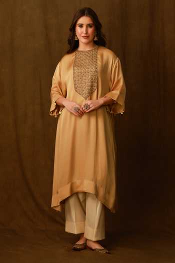 Afriya Embroidered Kaftan & Pant Set