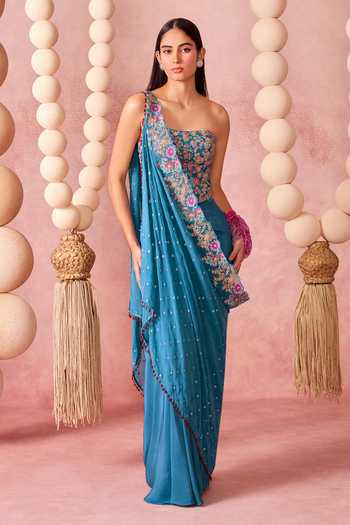 Chamee & Palak Itra Embroidered Corset Skirt Set 