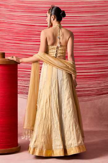 Chamee & Palak Jugnu Embroidered Corset Lehenga Set 