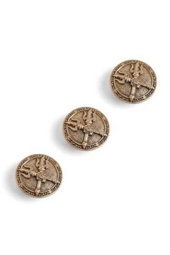Shop_Cosa Nostraa_Gold Shakti Trishul Button Covers - Set Of 3 _Online_at_Aza_Fashions