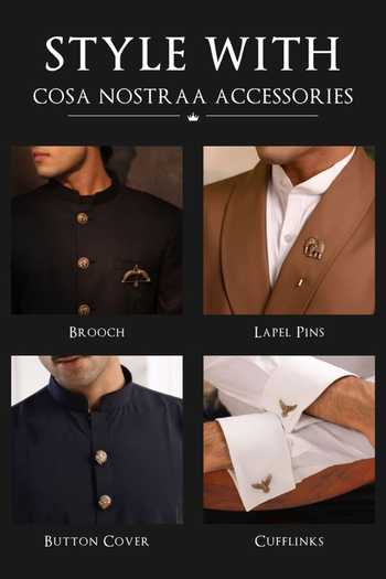 Buy_Cosa Nostraa_Gold Maa Ashirwad Button Covers - Set Of 3 