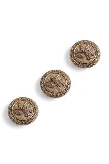 Shop_Cosa Nostraa_Gold Devi Drishti Button Covers - Set Of 3 _Online_at_Aza_Fashions