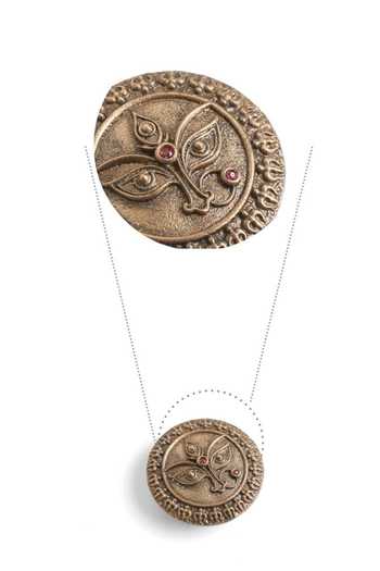 Cosa Nostraa_Gold Devi Drishti Button Covers - Set Of 3 _at_Aza_Fashions