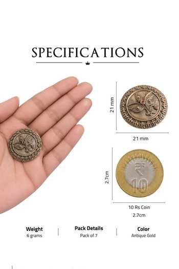 Buy_Cosa Nostraa_Gold Devi Drishti Button Covers - Set Of 3 