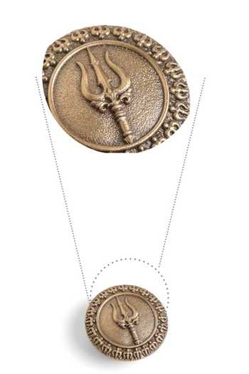 Buy_Cosa Nostraa_Gold Trishul Kavach Button Covers - Set Of 3 