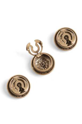 Buy_Cosa Nostraa_Gold Shakti Vahana Button Covers - Set Of 3 _Online_at_Aza_Fashions