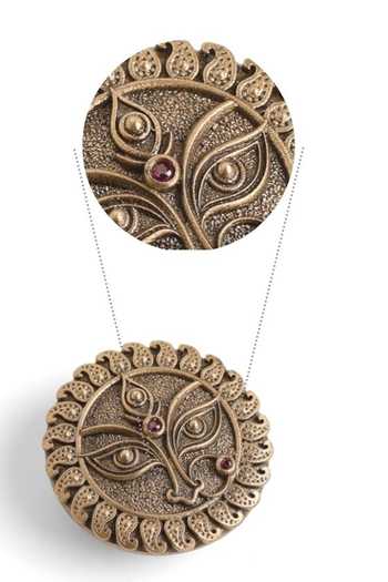 Shop_Cosa Nostraa_Gold Trinetra Devi Button Covers - Set Of 3 