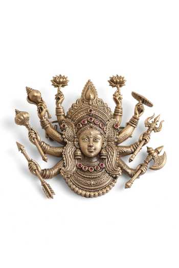 Cosa Nostraa_Gold Devi Shakti Brooch _at_Aza_Fashions