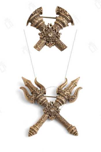 Shop_Cosa Nostraa_Gold Shakti Trishul Antique Brooch 