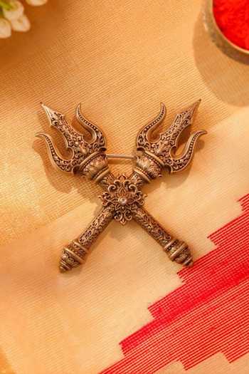 Cosa Nostraa Shakti Trishul Antique Brooch 