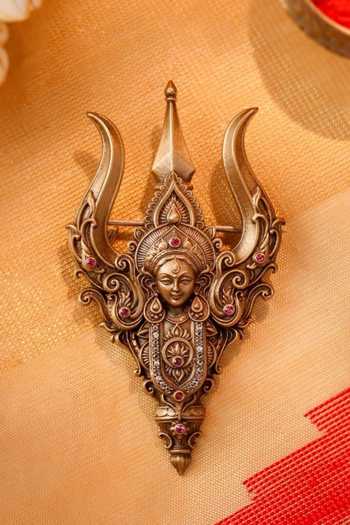 Cosa Nostraa Durga Shakti Trishul Brooch 