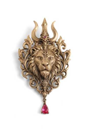 Buy_Cosa Nostraa_Gold Plated Maheshwari Trishul Brooch _Online_at_Aza_Fashions